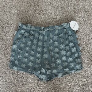 Storia Women's Blue Floral High Waist Shorts